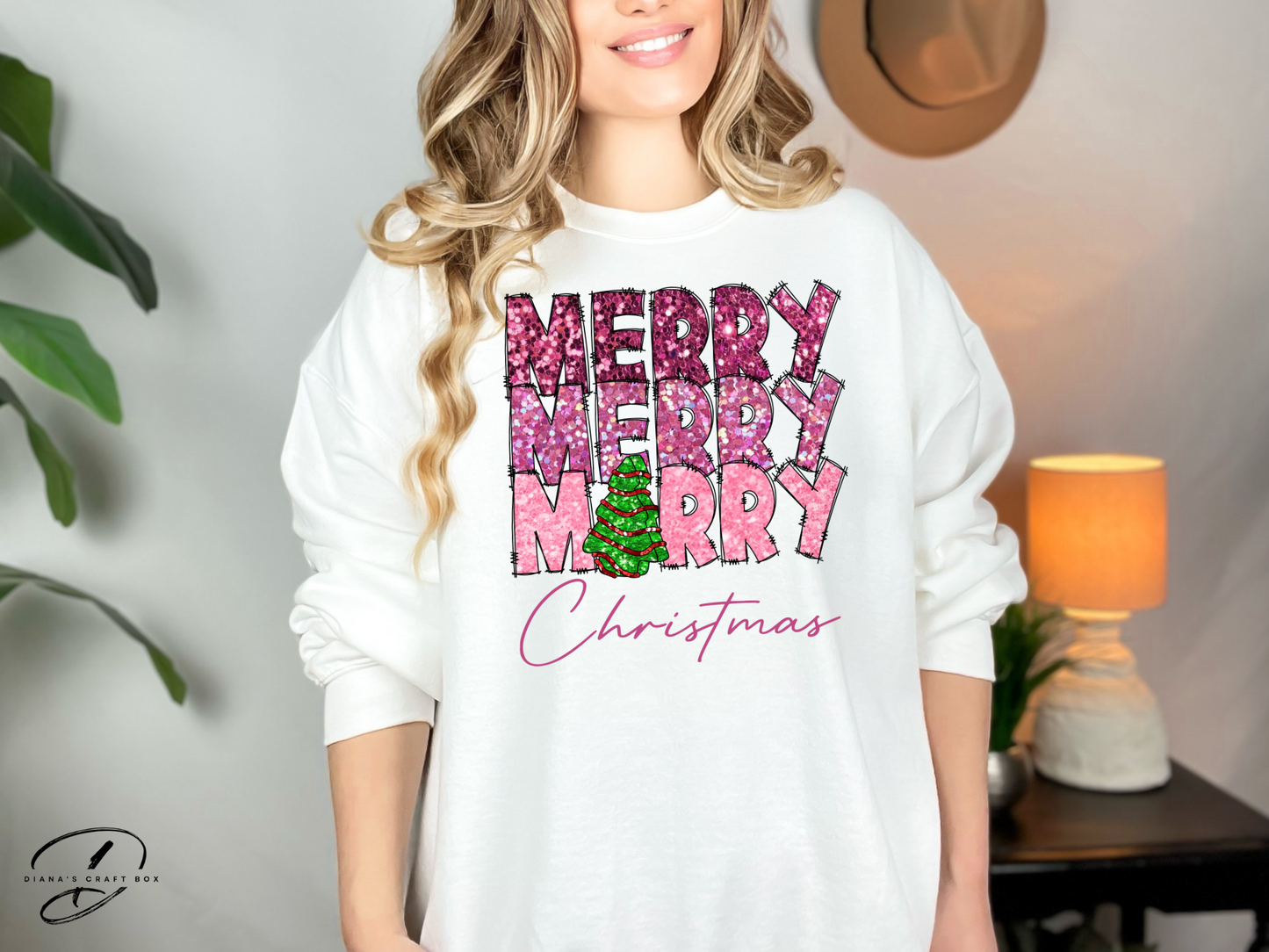 Pink Merry Christmas Sweatshirt