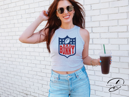 Bad Bunny Football Crop/Baby Tee