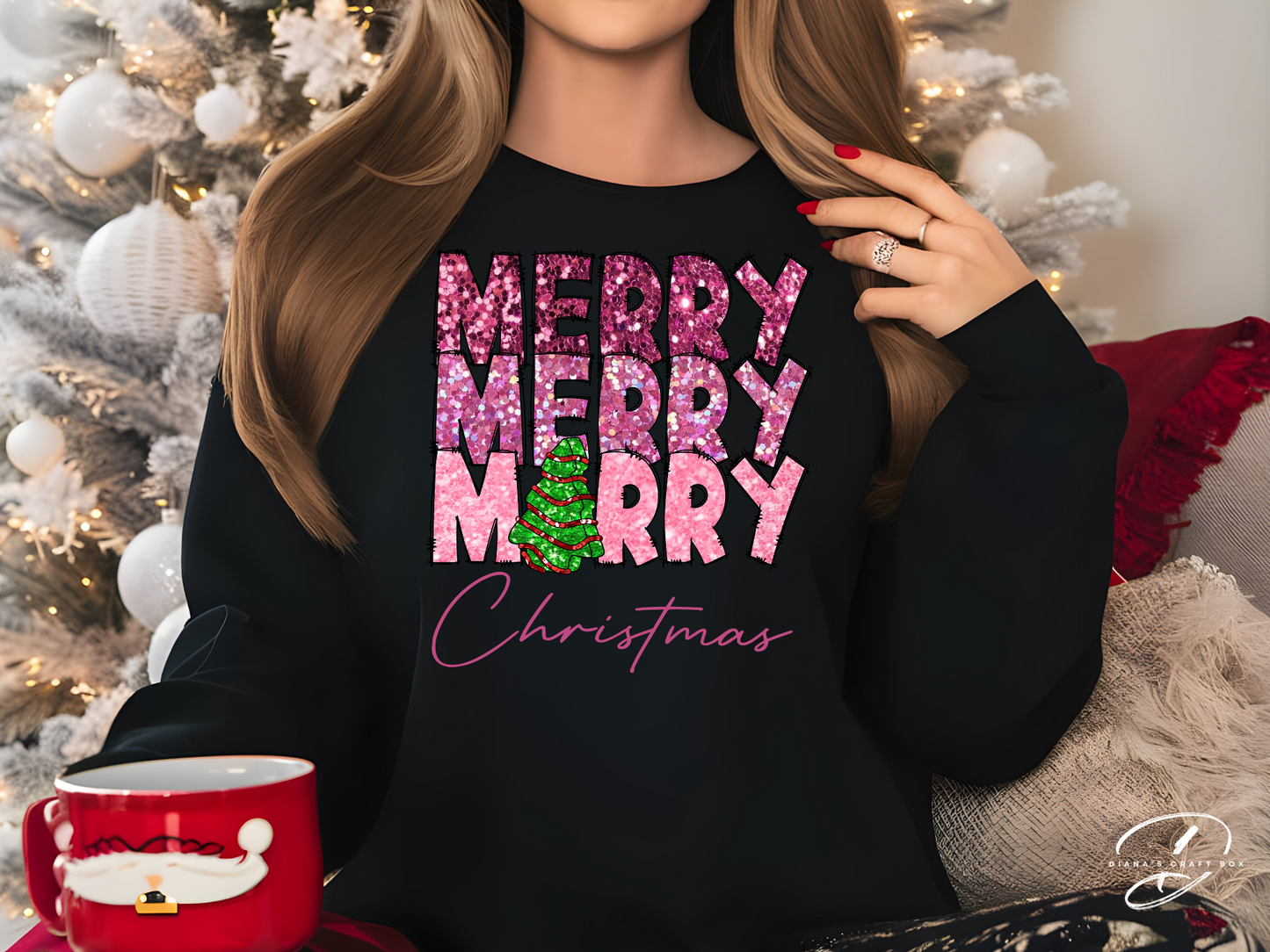 Pink Merry Christmas Sweatshirt