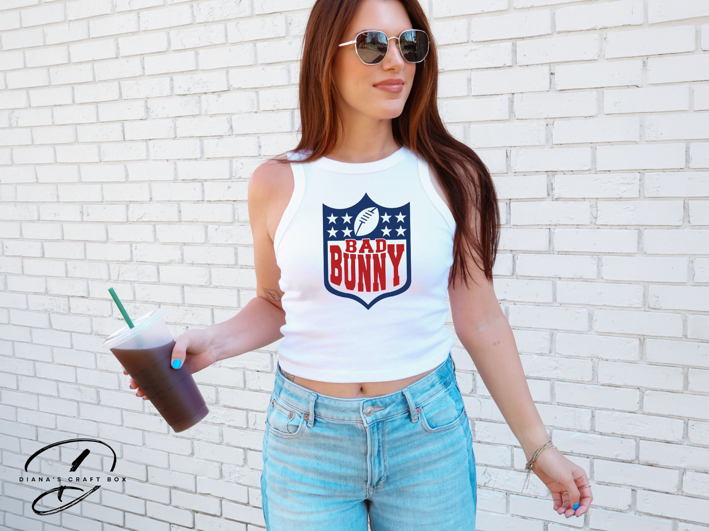 Bad Bunny Football Crop/Baby Tee
