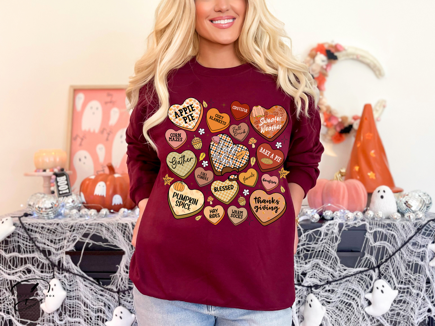 Fall Hearts sweatshirt