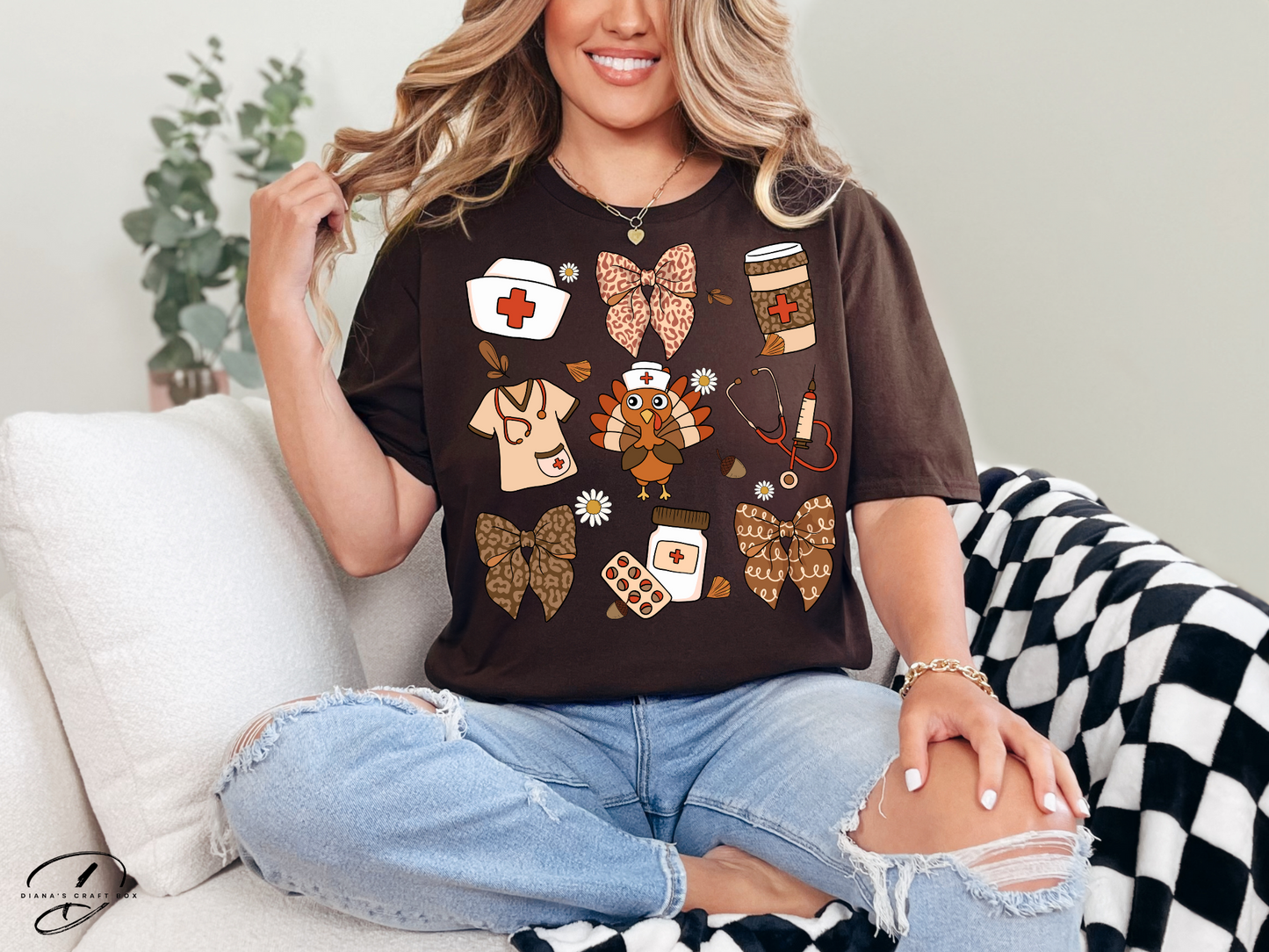 Thanksgiving Coquette Healthcare T-shirt