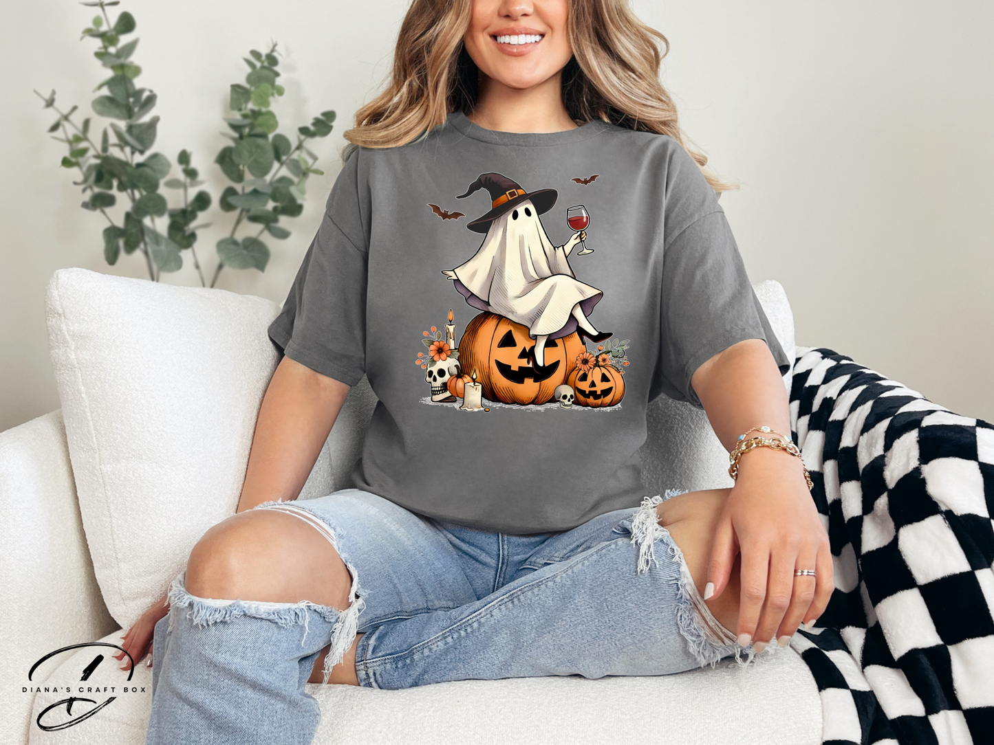 Ghost with wine T-shirt