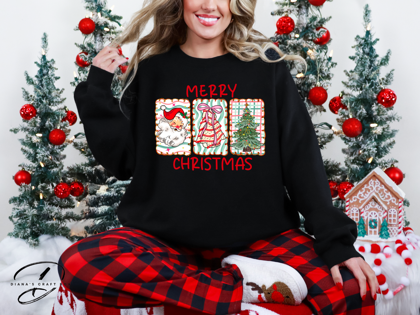 Merry Christmas Plaid Sweatshirt