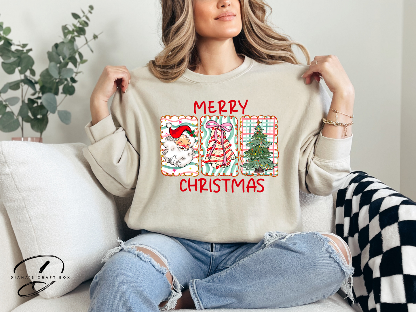 Merry Christmas Plaid Sweatshirt