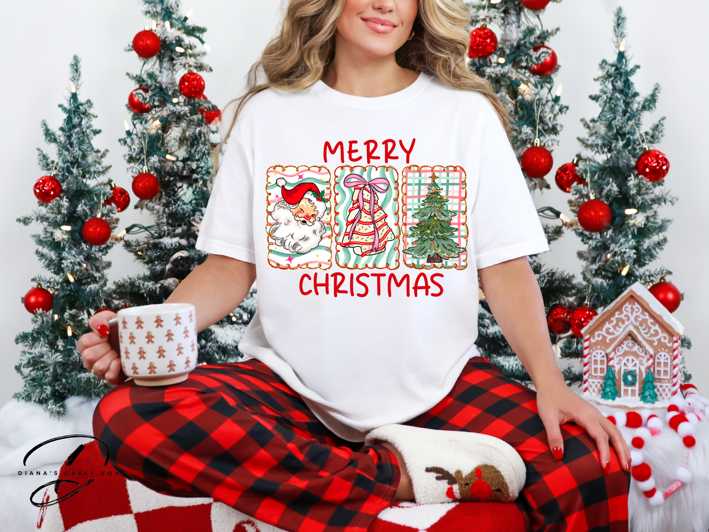 Merry Christmas Plaid T-shirt