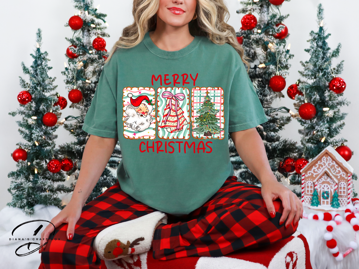 Merry Christmas Plaid T-shirt