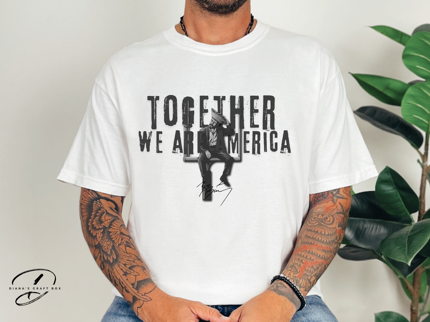 Together we are America (benito on goal post)