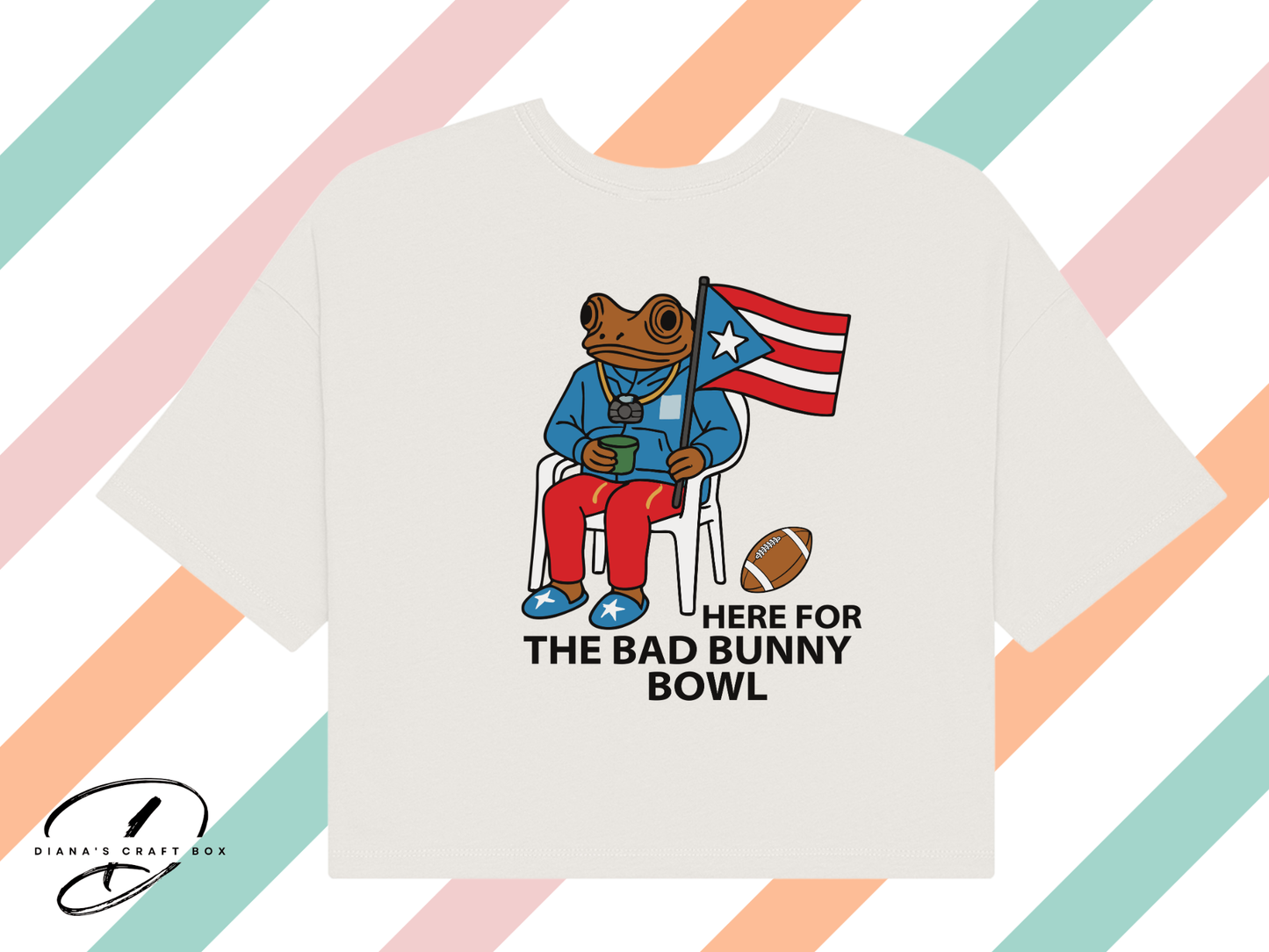 Here for the Bad bunny Super Bowl Crop/Baby Tee