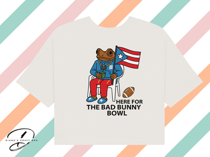 Here for the Bad bunny Super Bowl Crop/Baby Tee