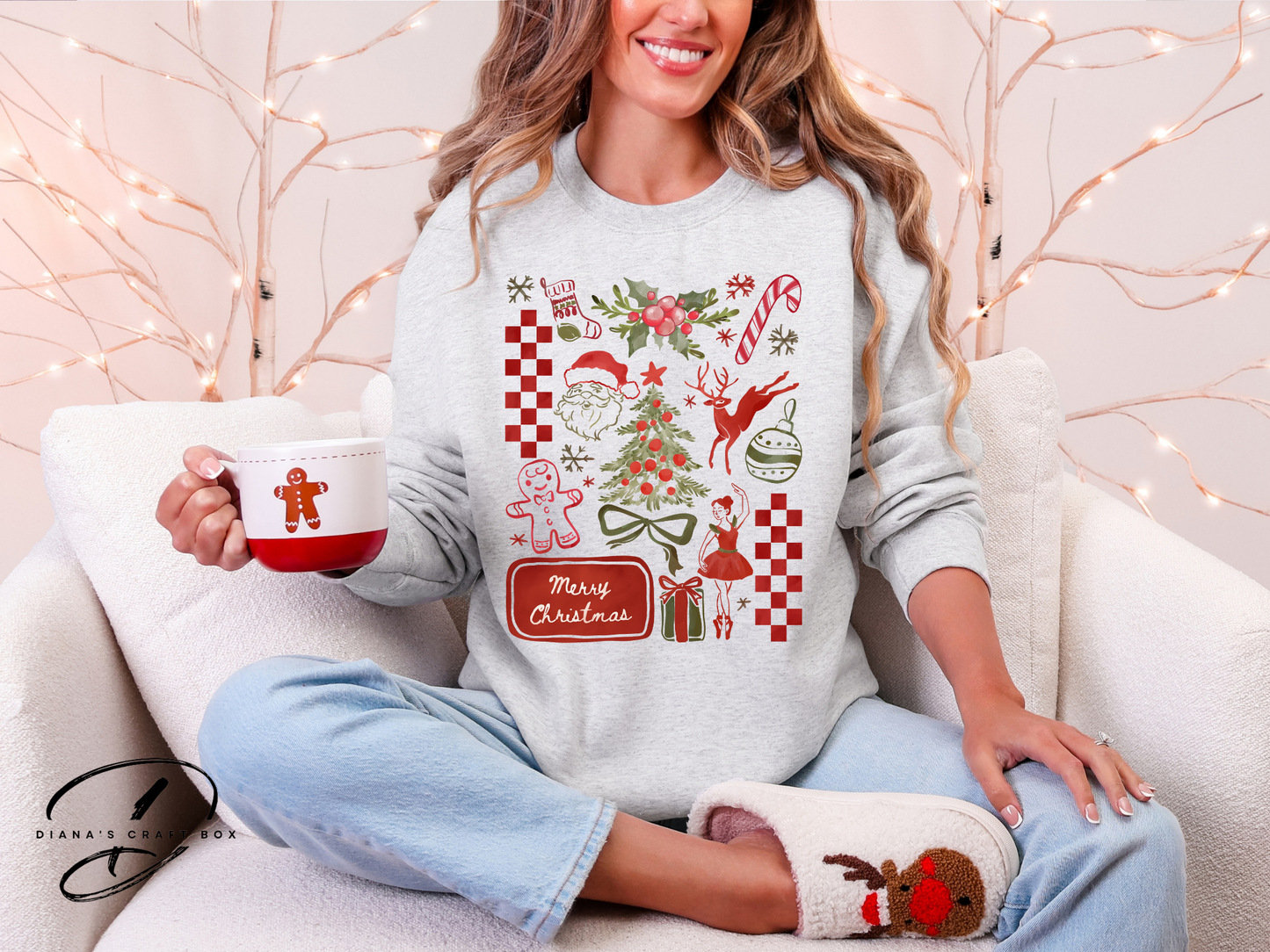 Retro Merry Christmas Coquette Sweatshirt