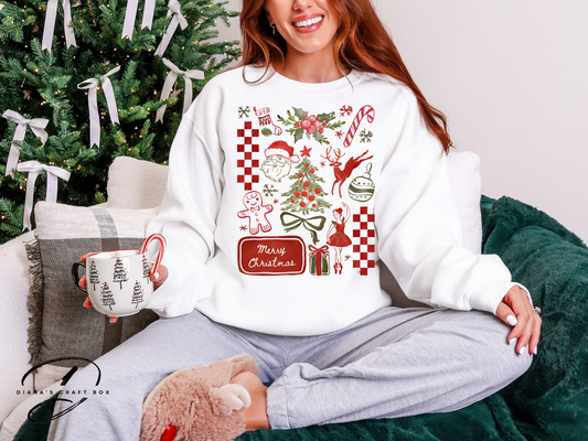 Retro Merry Christmas Coquette Sweatshirt