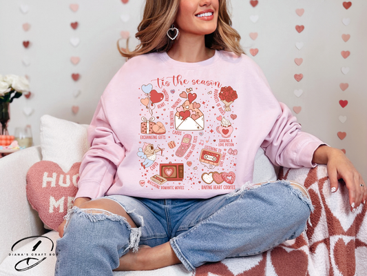 Tis' the season Valentines Coquette Sweatshirt