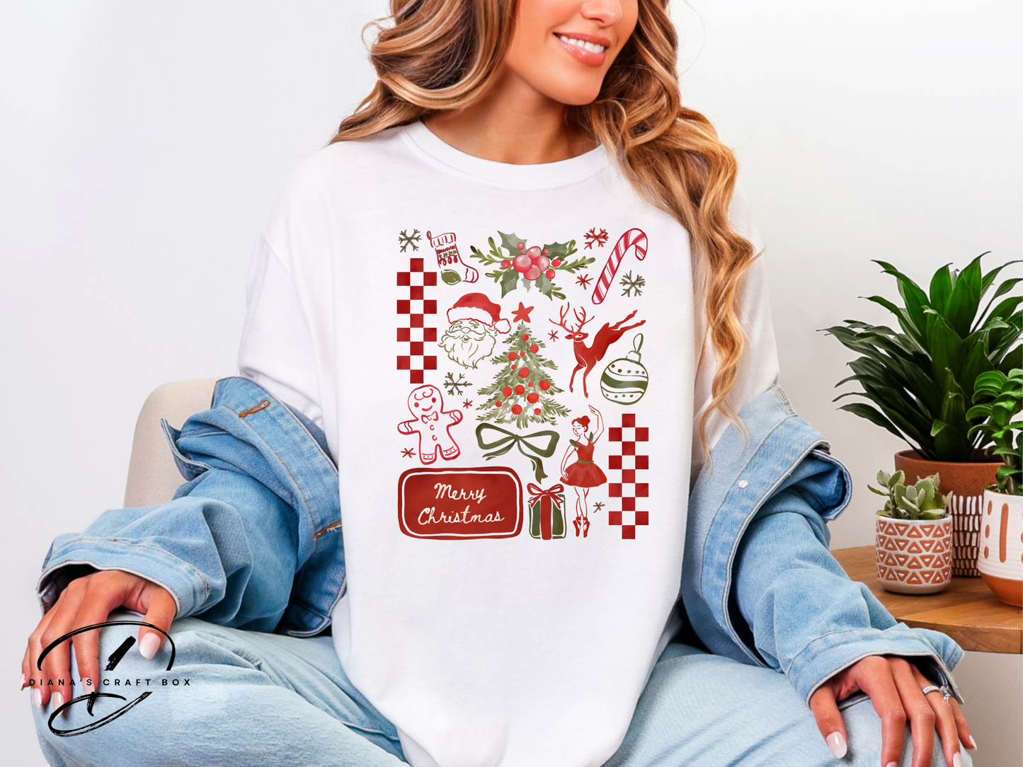 Retro Merry Christmas Coquette T-shirt