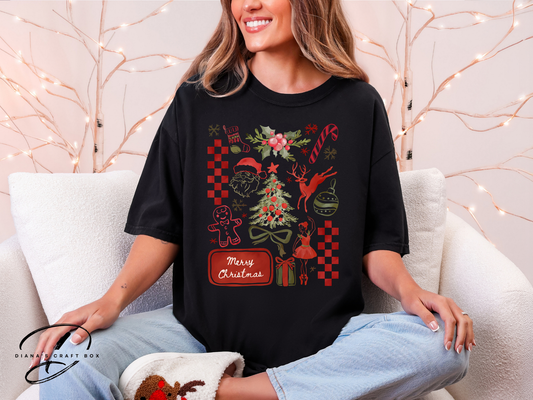 Retro Merry Christmas Coquette T-shirt