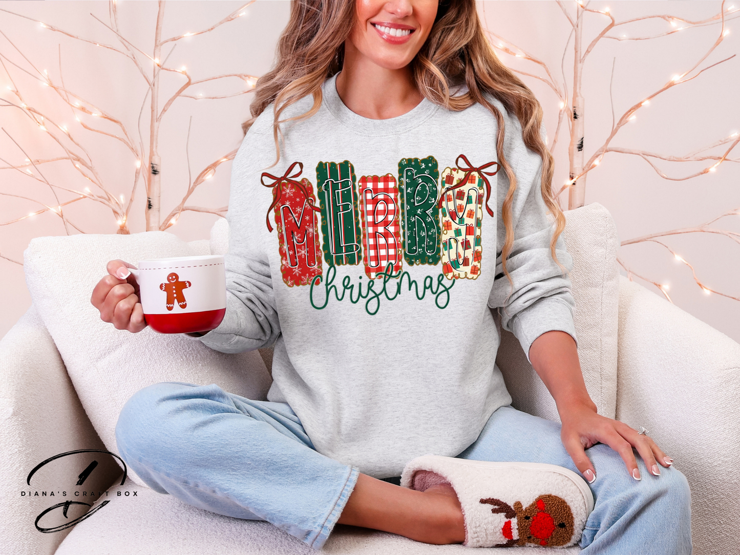 Merry Christmas Plaid Letters Sweatshirt