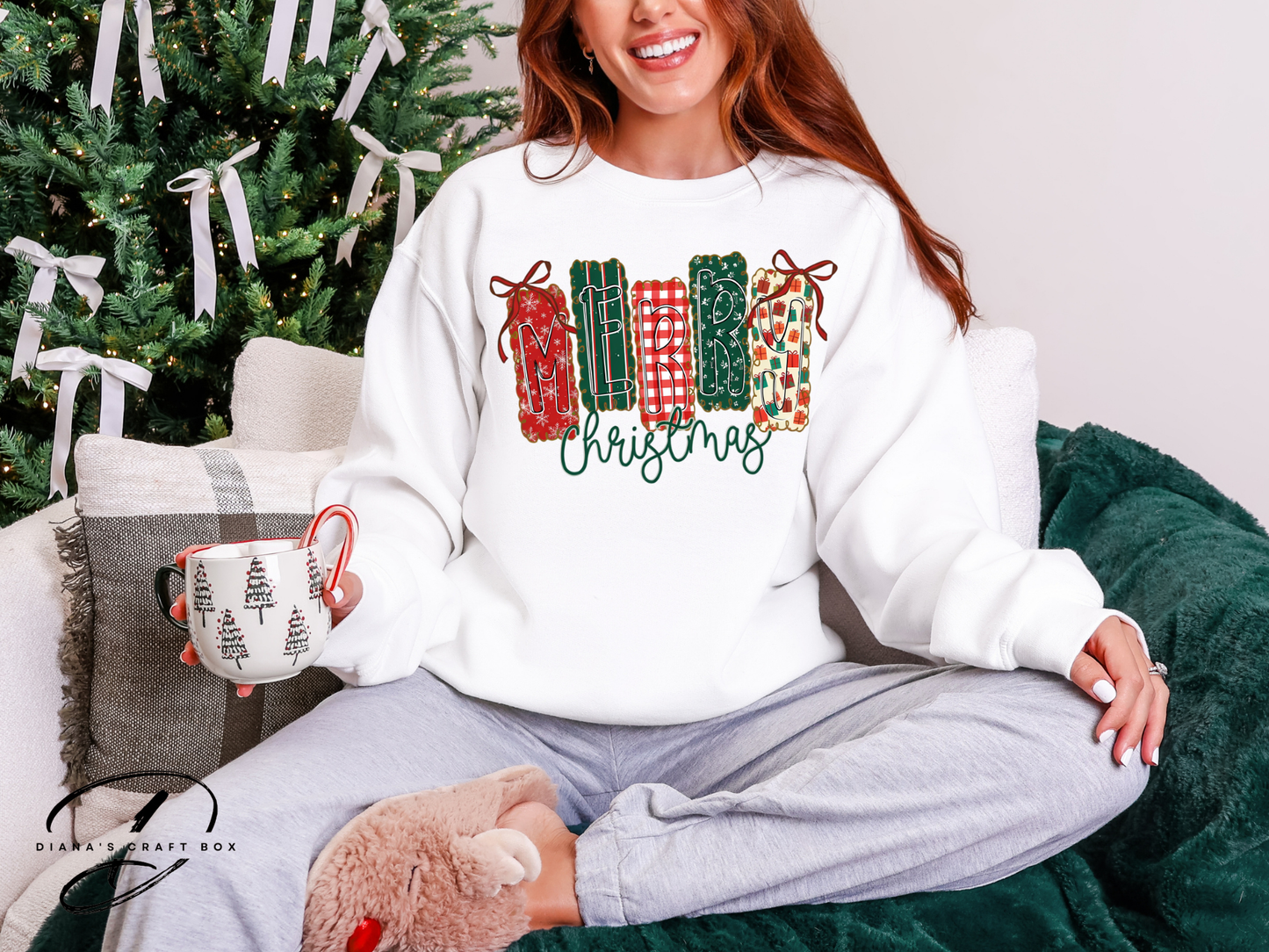 Merry Christmas Plaid Letters Sweatshirt