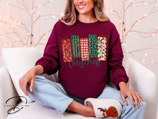 Merry Christmas Plaid Letters Sweatshirt