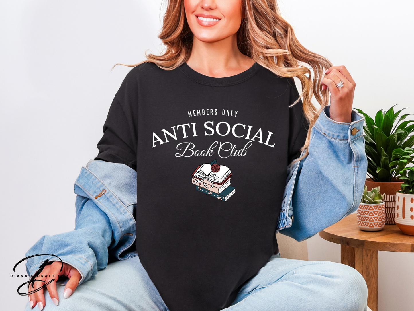 Anti social book Club (white font) T-shirt