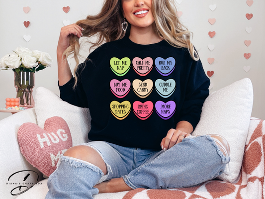 Girly things valentines hearts Sweatshirt