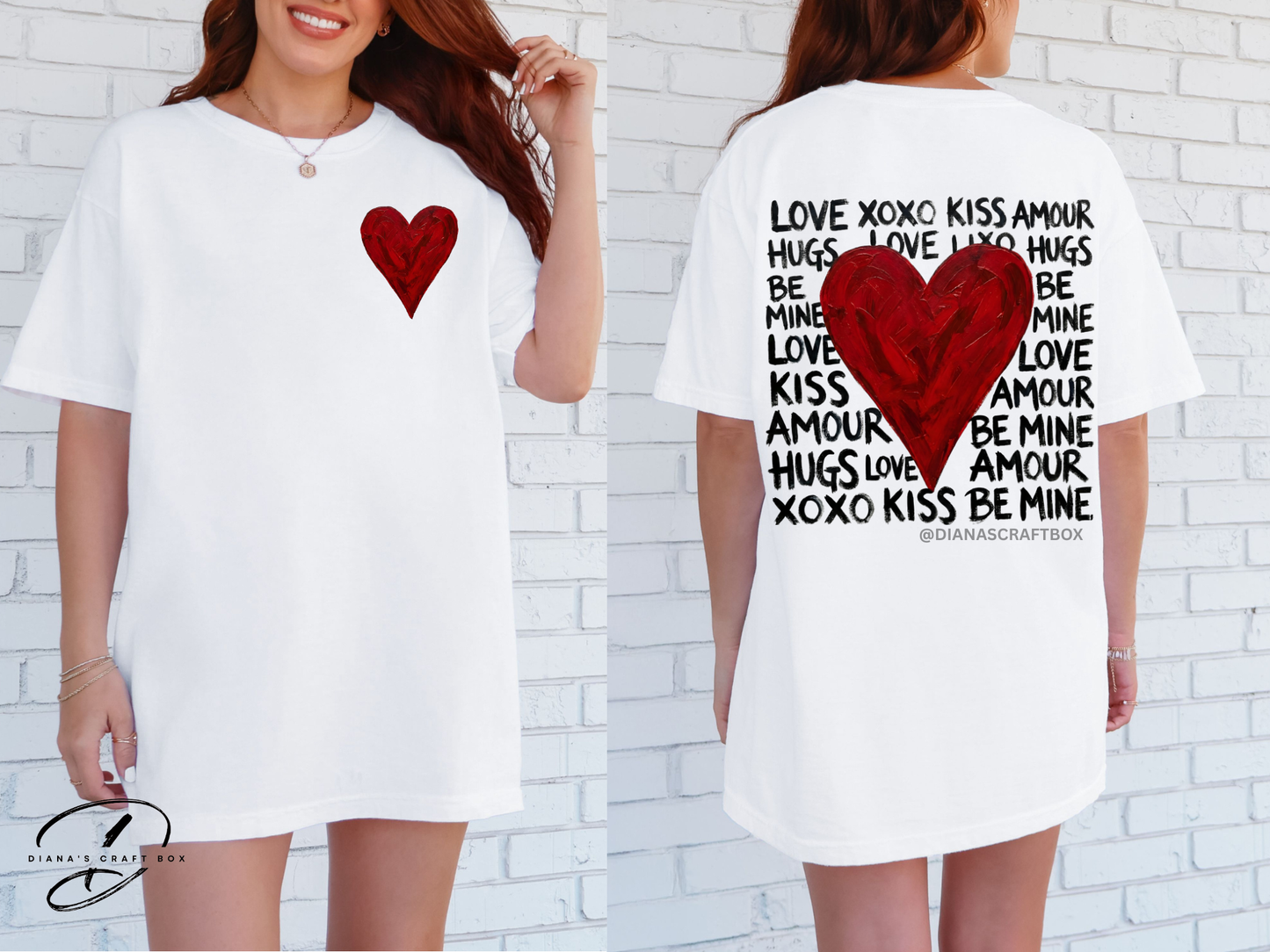 Love xoxo pocket and back t-shirt