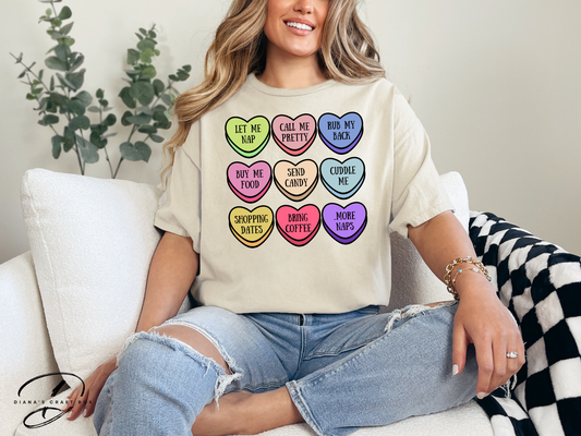 Girly things valentines hearts T-shirt