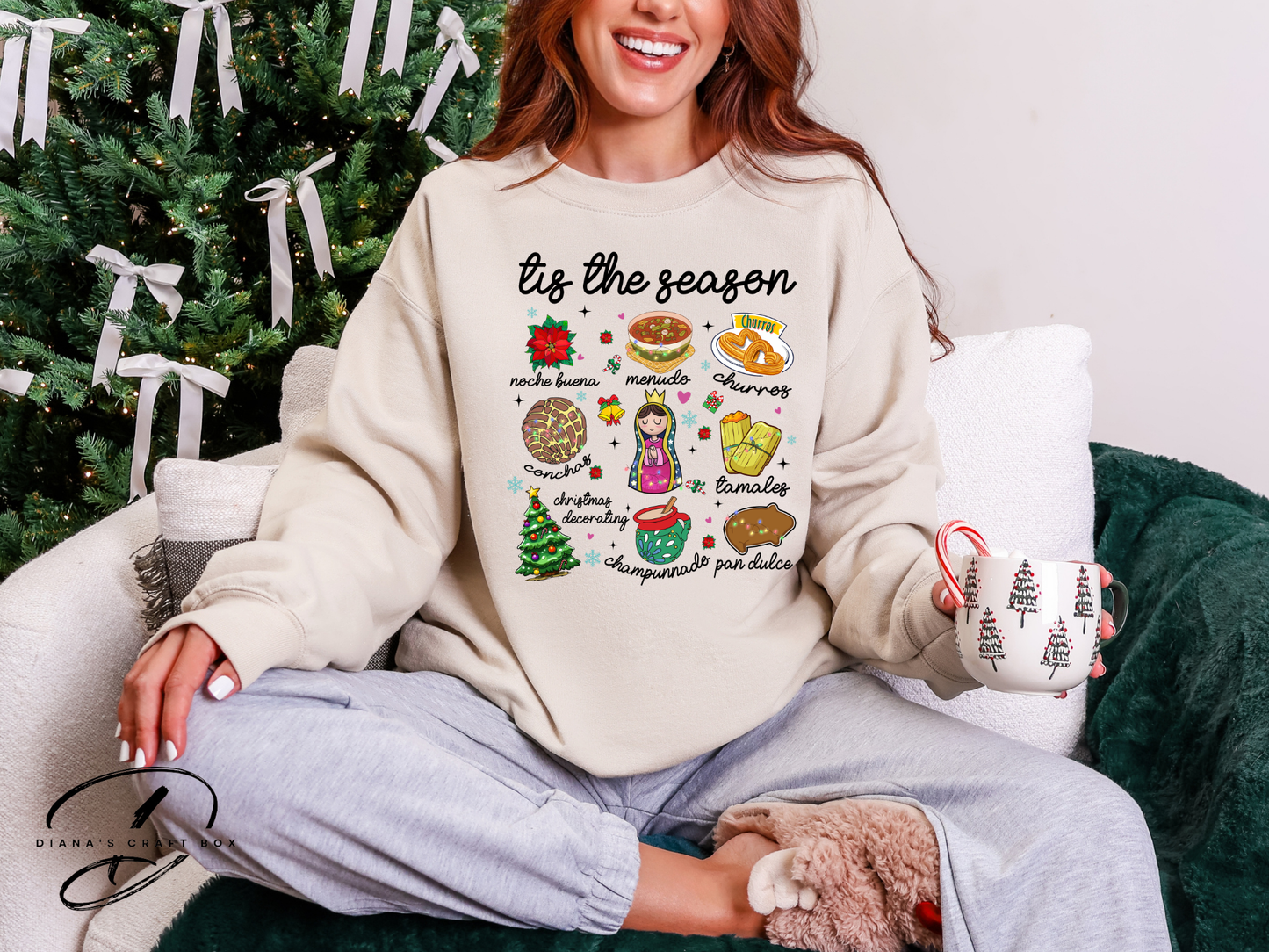 Tis the season hispanic Coquette Sweatshirt