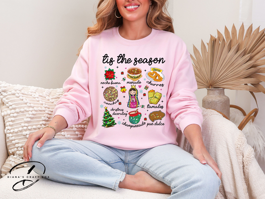 Tis the season hispanic Coquette Sweatshirt