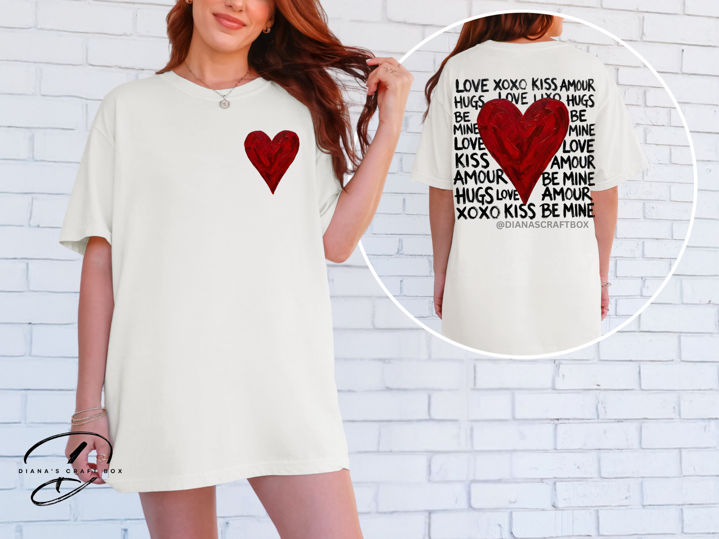 Love xoxo pocket and back t-shirt