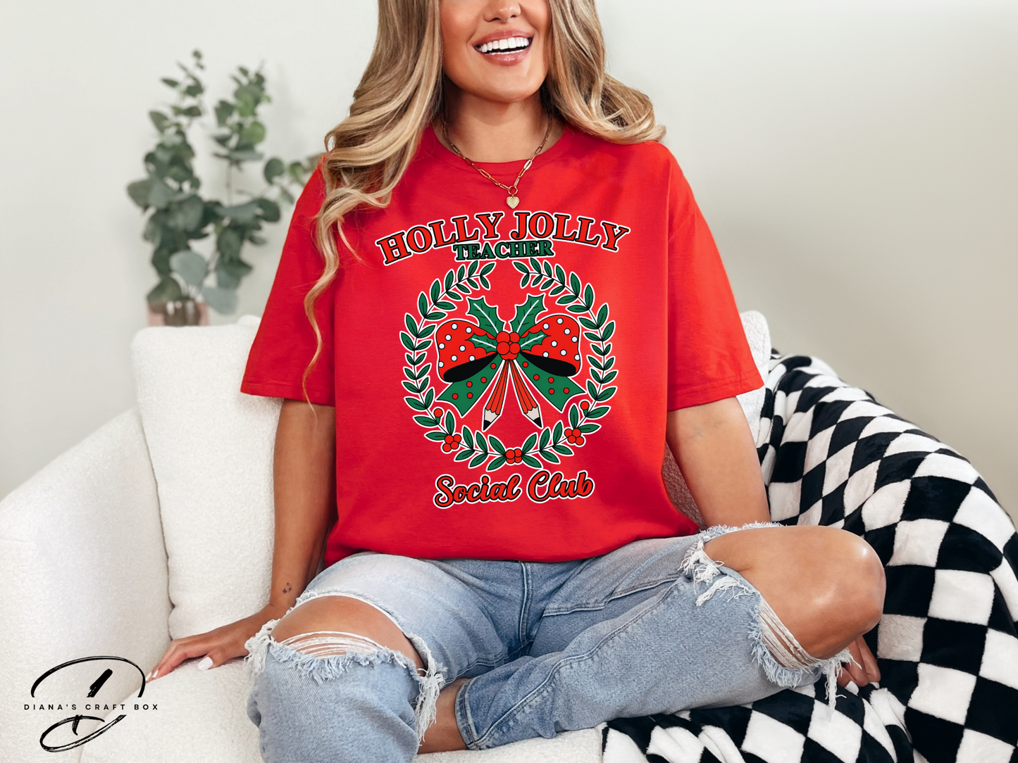 Holly Jolly Teacher Social Club T-shirt