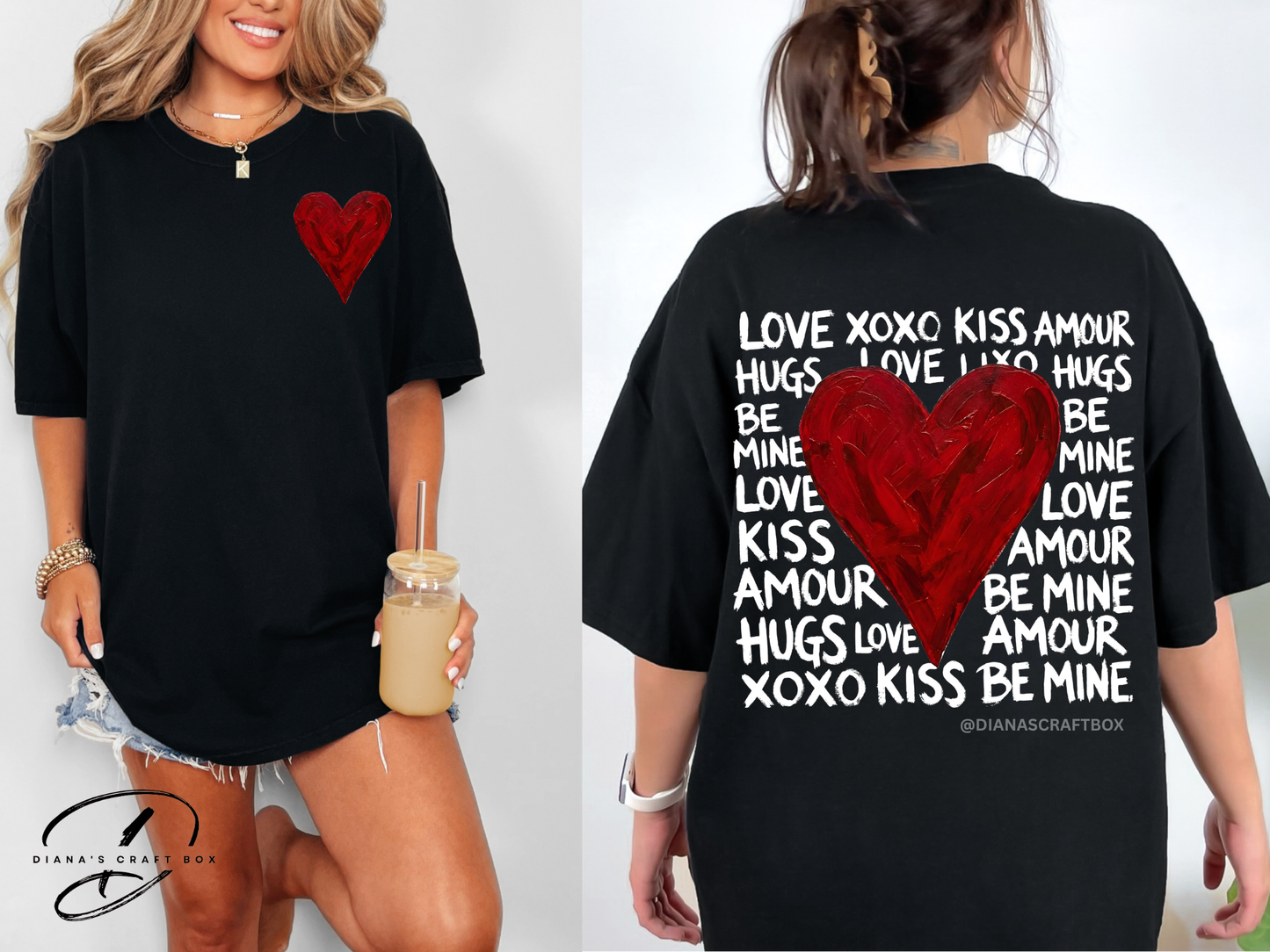 Love xoxo pocket and back t-shirt