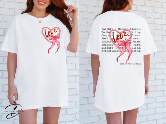Love bow heart T-shirt