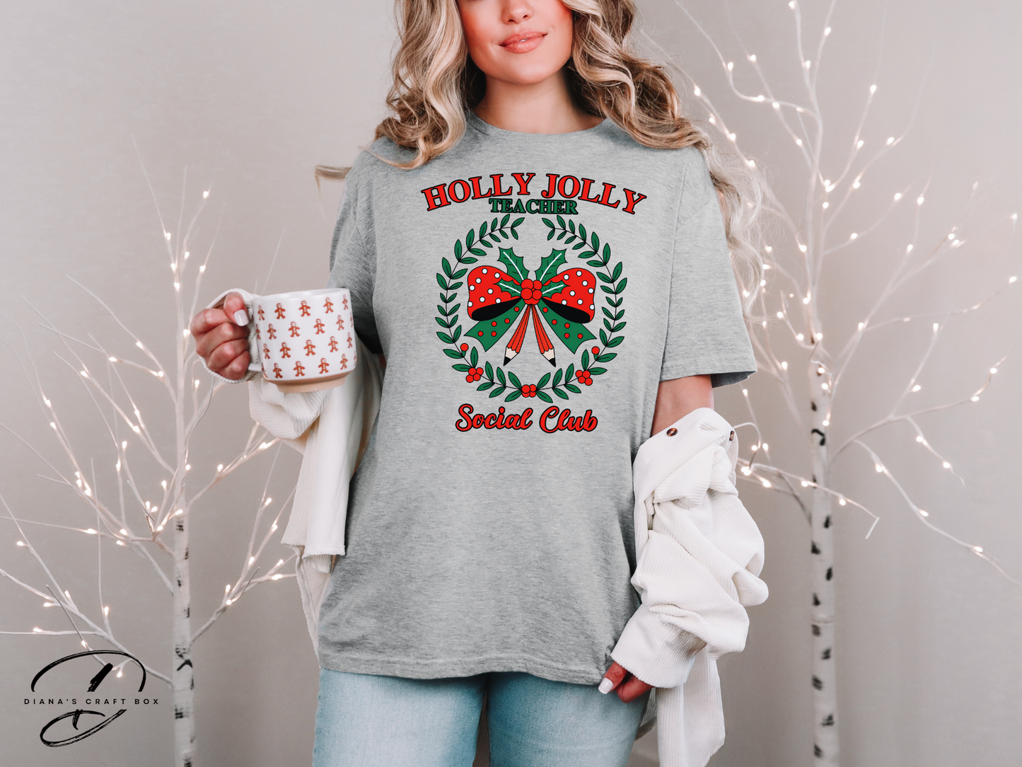 Holly Jolly Teacher Social Club T-shirt