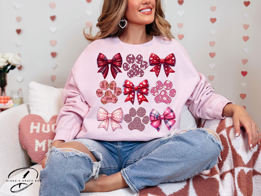 Doggy Paws Valentines Sweatshirt