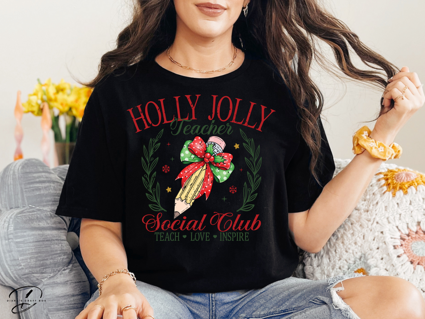 Holly Jolly Teacher Social Club T-shirt