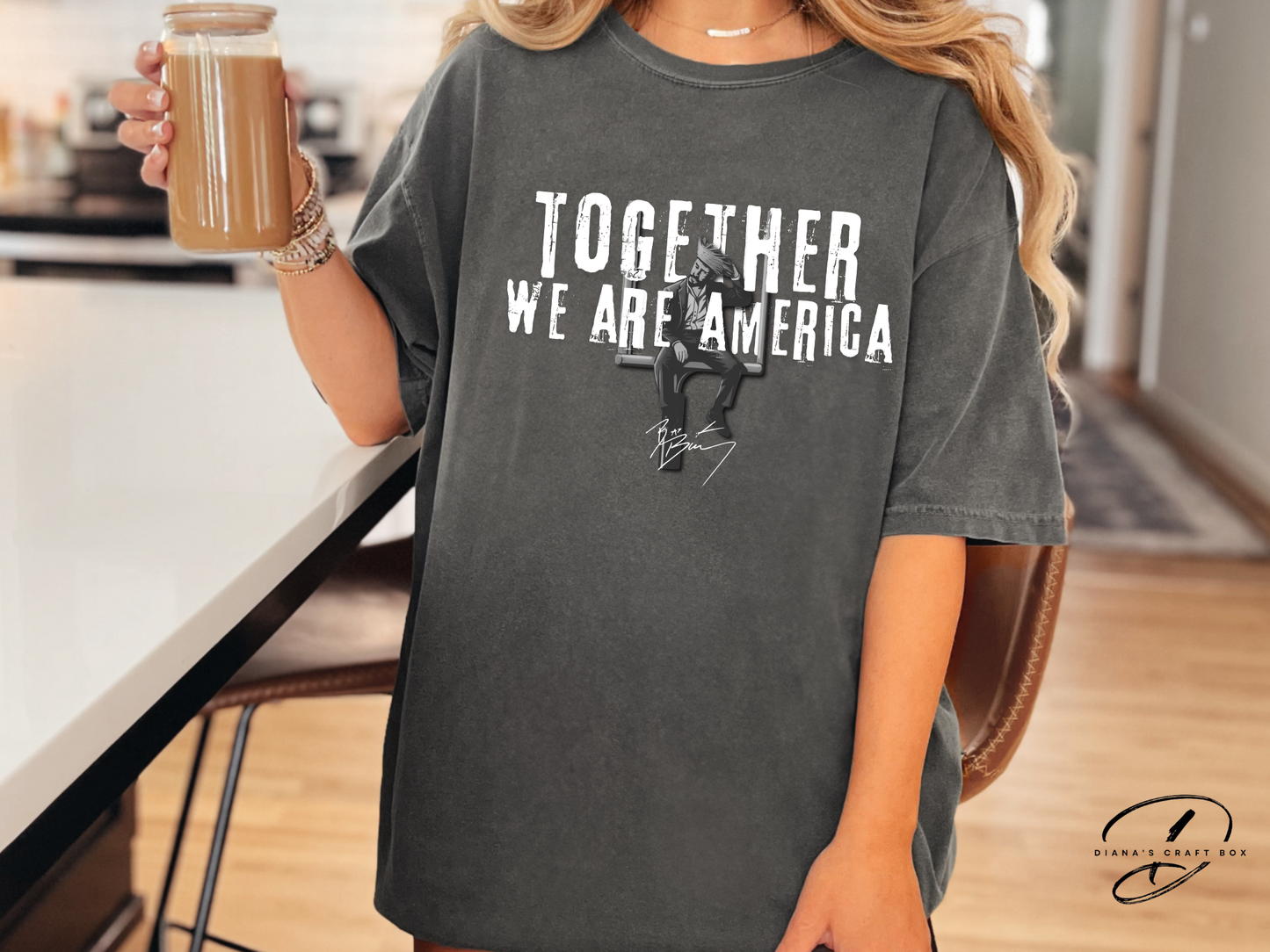 Together we are America (benito on goal post)