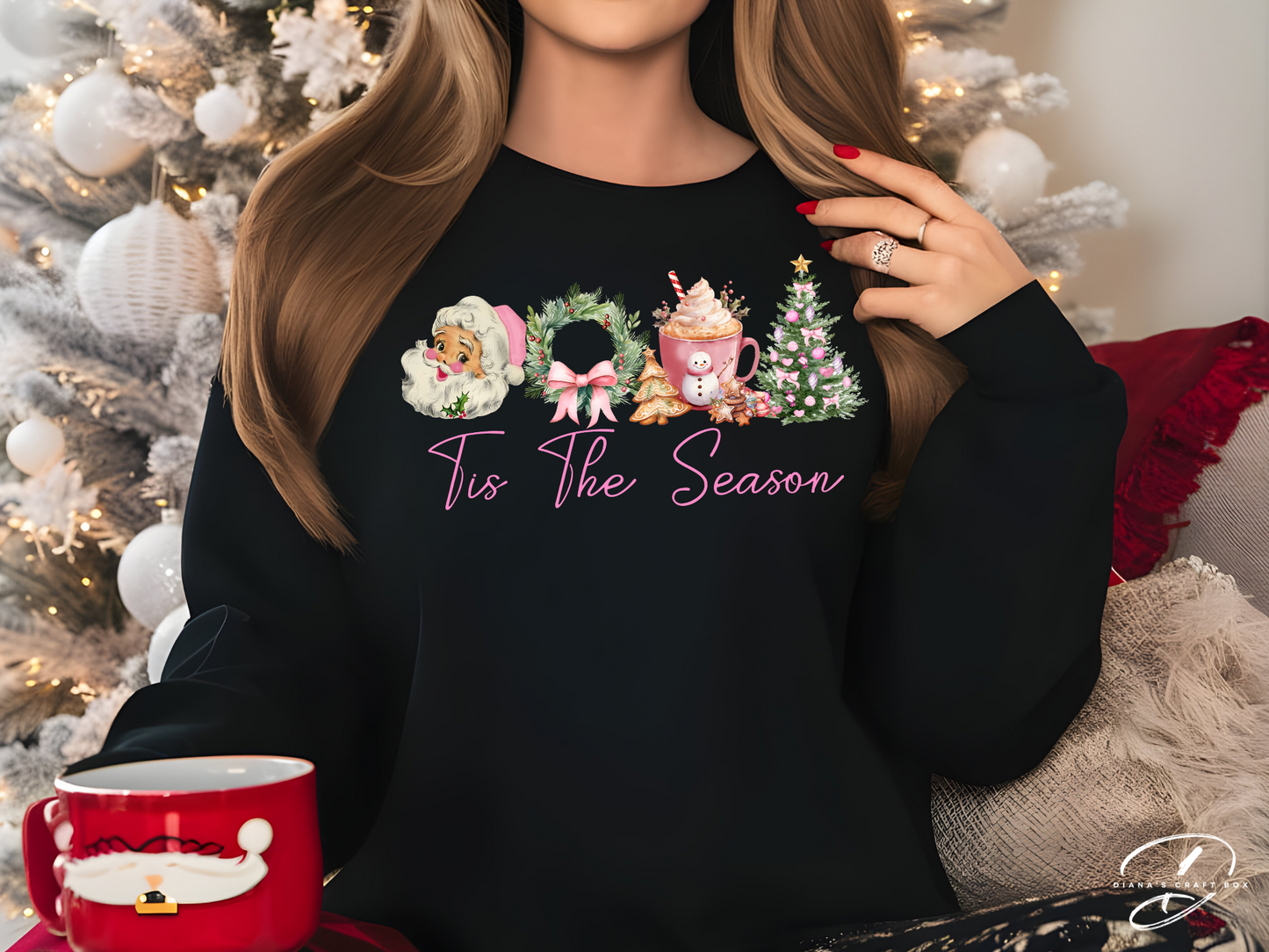 Pink Tis' the season Sweatshirt