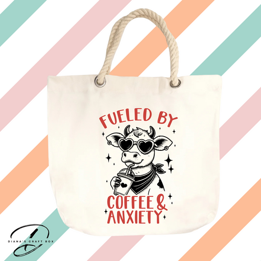 Filed by coffee and anxiety rope tote bad