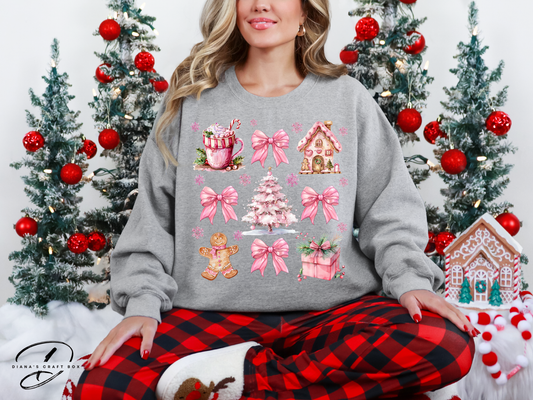 Pink Christmas Coquette Sweatshirt