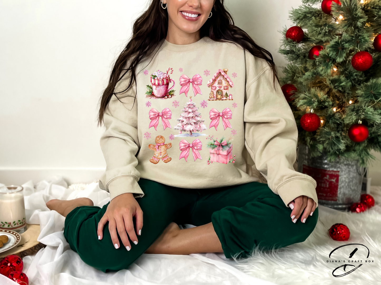 Pink Christmas Coquette Sweatshirt