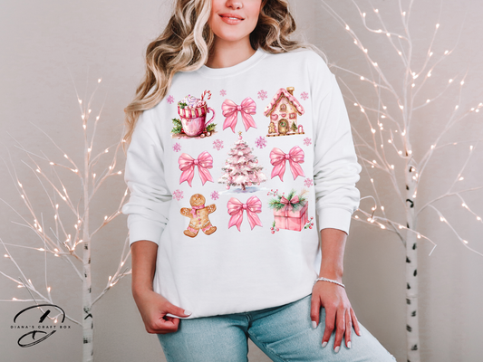 Pink Christmas Coquette Sweatshirt