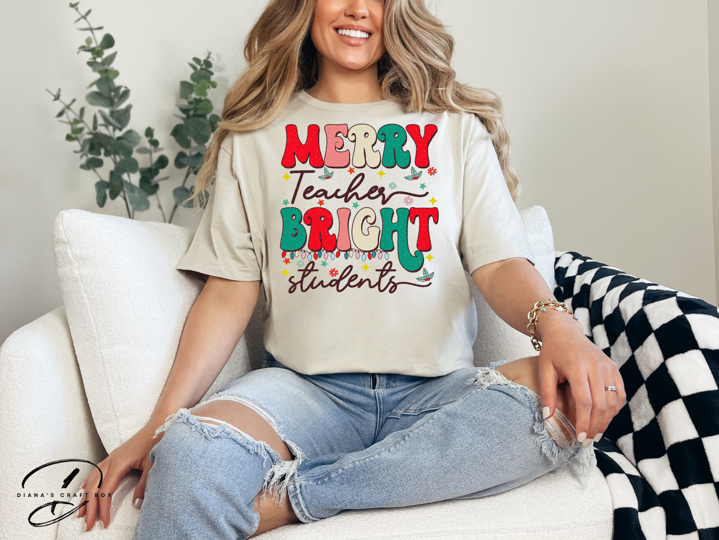 Merry Teacher Bright Students T-shirt