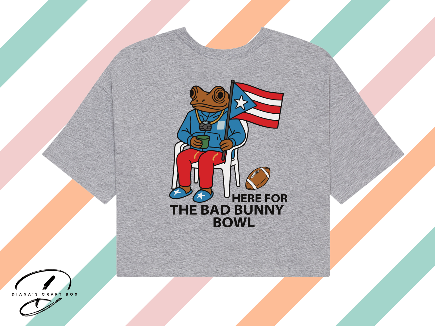Here for the Bad bunny Super Bowl Crop/Baby Tee