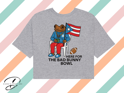 Here for the Bad bunny Super Bowl Crop/Baby Tee