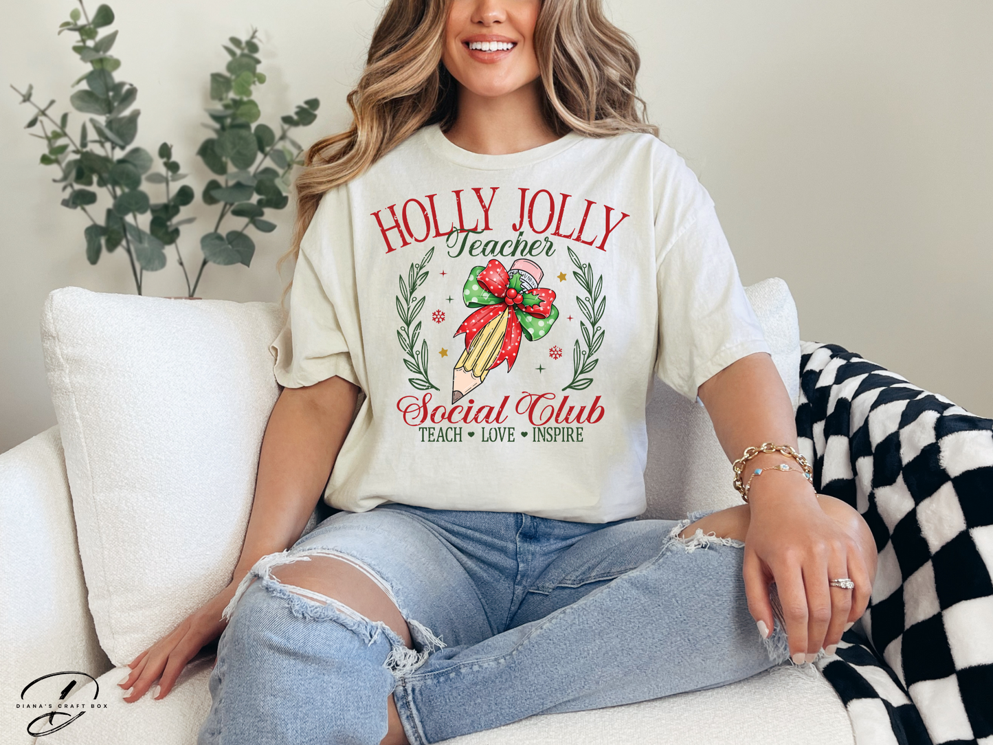 Holly Jolly Teacher Social Club T-shirt