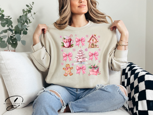 Pink Christmas Coquette Sweatshirt