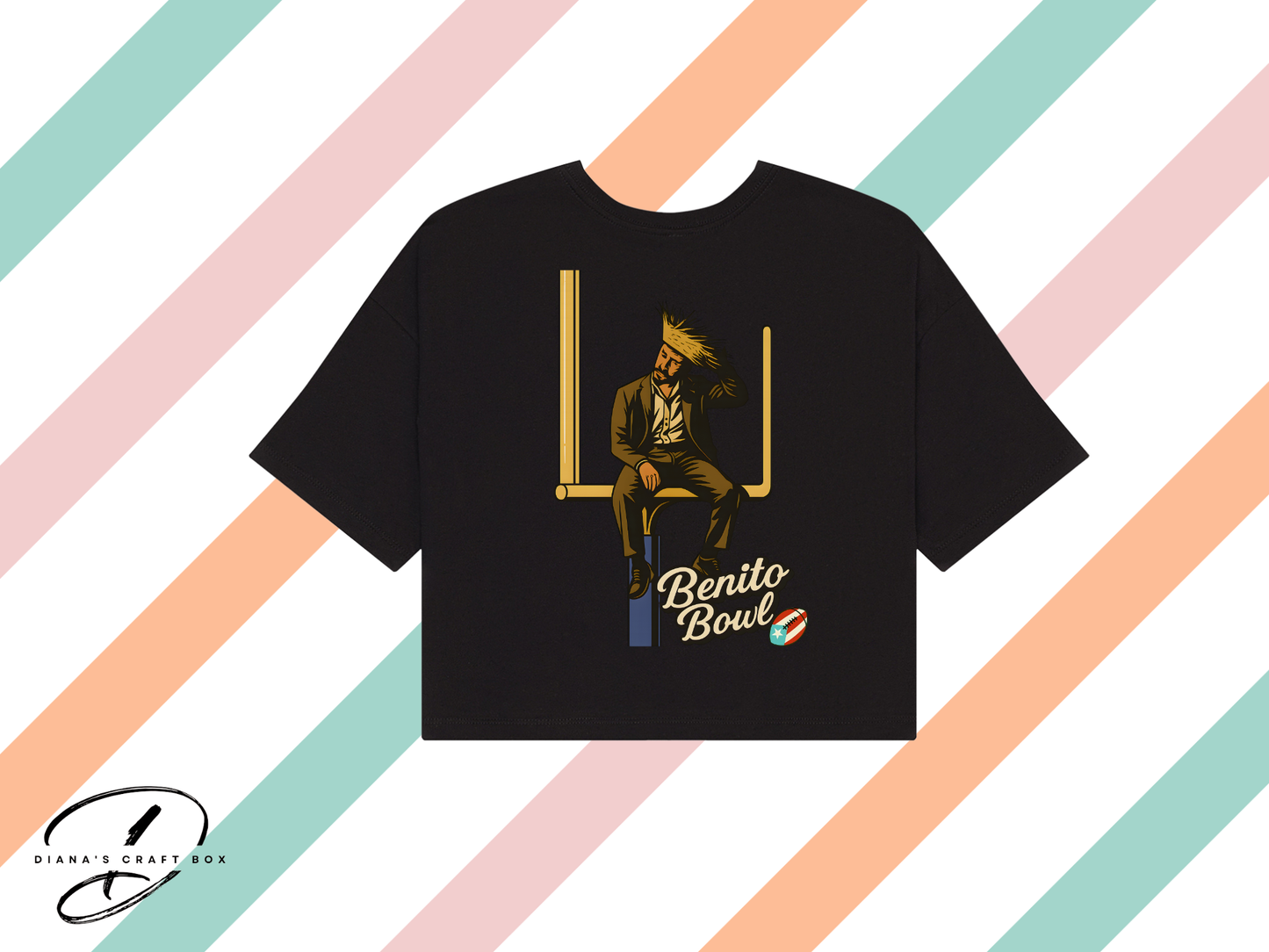 Benito Bowl with Puerto Rico football Crop Top/Baby Tee