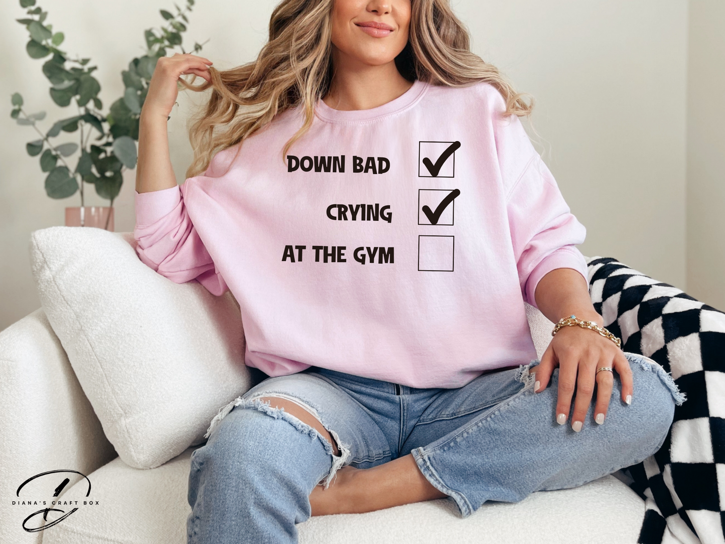 Down bad, crying, gym Sweatshirt