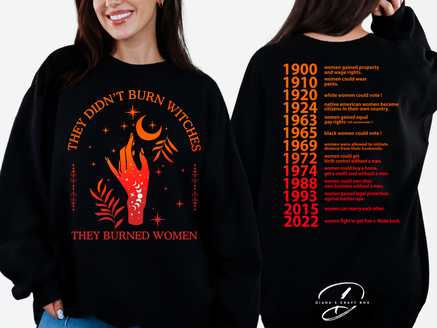 They didn't burn witches they burned women Sweatshirt (1 hand)