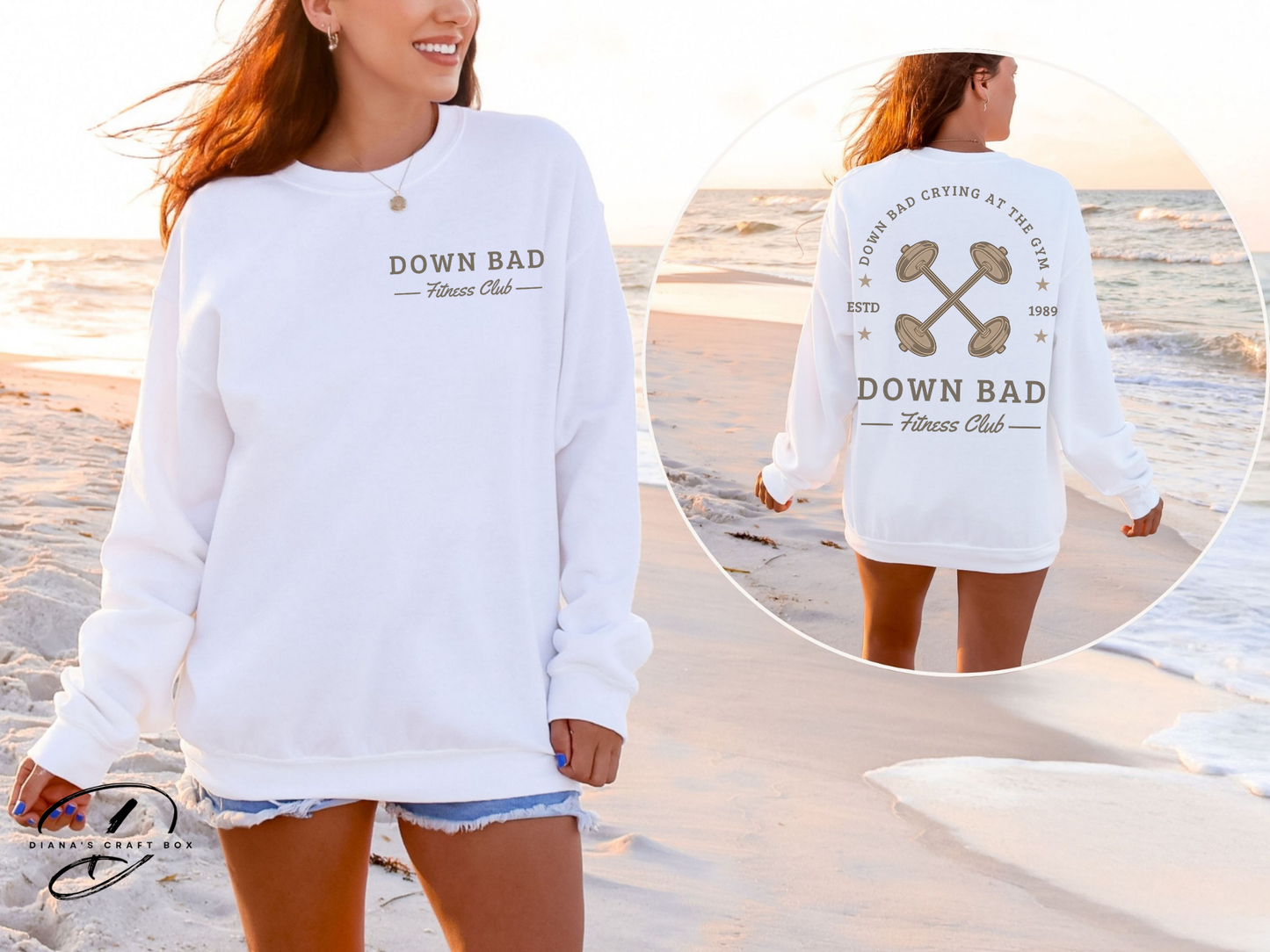 Down bad crying Fitness Club Sweatshirt